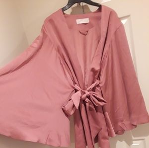 Tie bell sleeve blouse